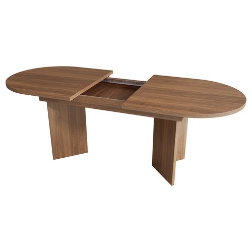 Table à Manger Extensible 140/180x90 Cm Bois Noyer, Pour 4 à 8 Personnes