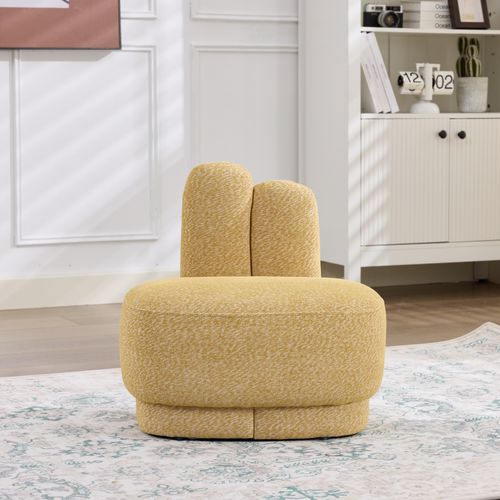 Pouf En Tissu Jaune, Forme Lapin Doux Et Décoratif