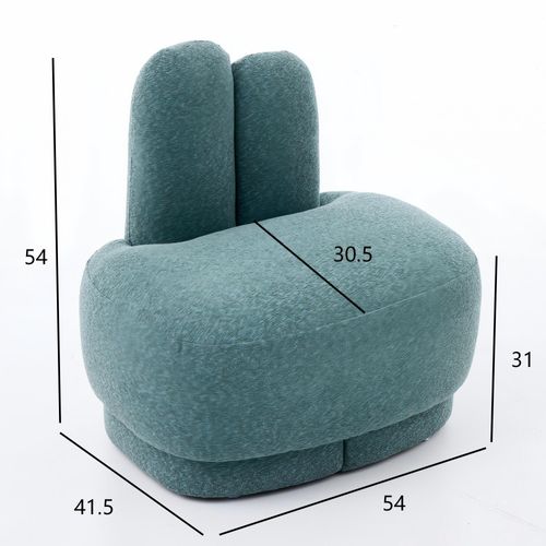 Pouf En Tissu Vert, Forme Lapin Doux Et Décoratif