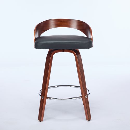 Lot De 2 Tabourets De Bar Pivotants 360° En Pu Noir, Assise 63 Cm