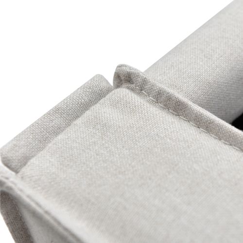 Lit Coffre Simple Capitonné 90x200 Cm - Tête De Lit Et Sommier à Lattes - Bois + Métal - Gris Clair