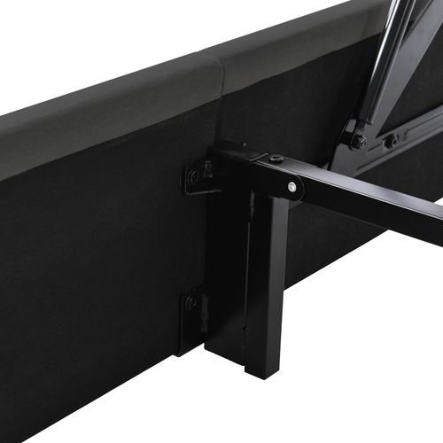 Lit Coffre 160x200 Cm - Lit Double Rembourré Gris Avec Sommier à Lattes - Lin