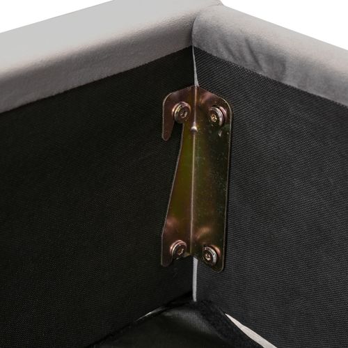 Lit Coffre 160x200 Cm - Lit Double Capitonné Avec Tête De Lit Oreille - Velours - Gris
