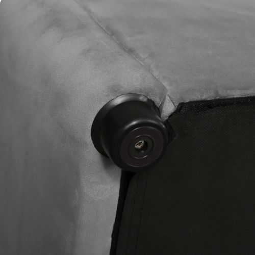 Lit Coffre 140x190 Cm - Lit Double Capitonné Avec Tête De Lit Oreille - Velours - Gris