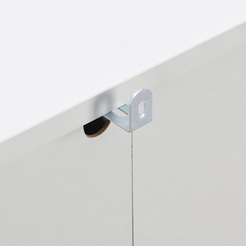 Commode - Bois Et Rotin 4 Tiroirs Avec Poignées, Design Naturel Moderne, Mdf+, Naturel/blanc