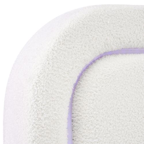 Lit Double 160x200 Cm Avec Rangement – Cadre Rembourré Sherpa Avec 4 Tiroirs Et Port USB, Blanc