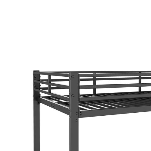 Lit Superposé 90 X 200 Cm - Lit Enfant Avec Barrière - Métal - Noir