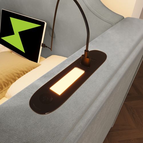 Lit Banquette 90x200 Cm, Lit Simple Enfant/ado Avec Tiroirs De Rangement, Ports USB, Velours, Gris