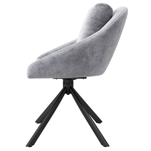 Chaises Lot De 2 Salle à Manger Pivotante En Velours Avec Dossier Ergonomique Et Coussins, Gris