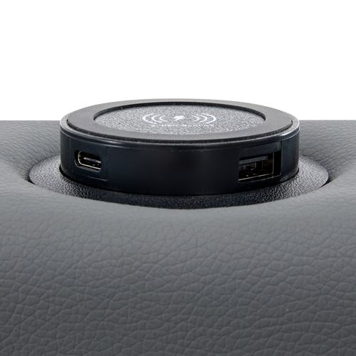 Lit Coffre 140x200 Cm - Lit Double Capitonné Avec Port USB Et Éclairage LED - Simili - Gris