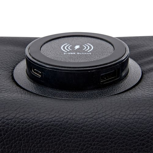 Lit Coffre 140x200 Cm - Lit Double Capitonné Avec Port USB Et Éclairage LED - Simili - Noir