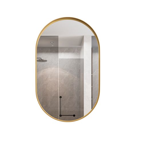 Armoire à Miroir Ovale Murale, Étagères Réglables Métal/verre, Noir