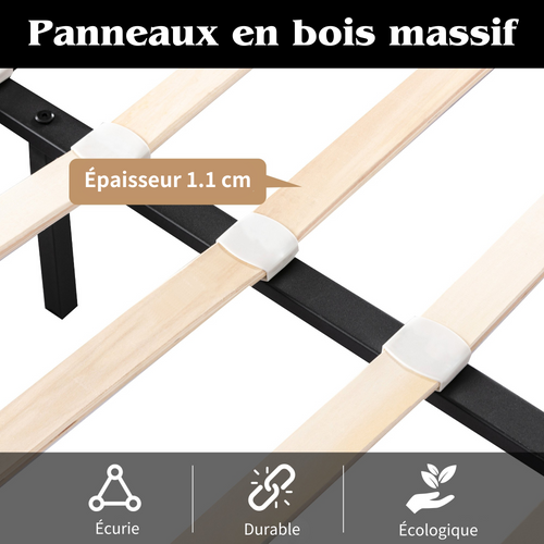 Lit 140x190 Cm - Lit Adolescents Avec Rangement Et LED Éclairage Intégré, Pu, Blanc