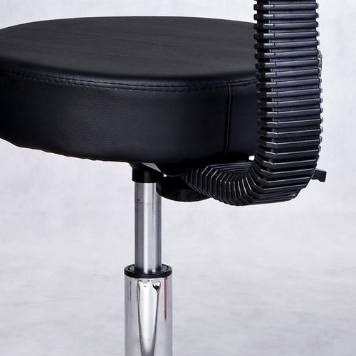 Tabouret De Travail Pivotant Réglable Pour Coiffure, Ergonomique Avec Roulettes - Similicuir Noir