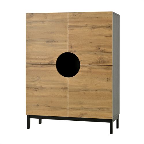 Meuble à Chaussures Et Vitrine 2 En 1 - Meuble D’entrée, Rangements Et Compartiments, Mdf, Naturel