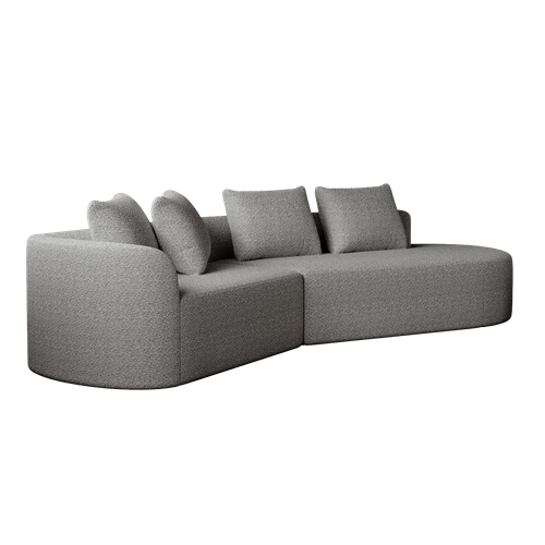 Canapé D’angle 3 Places Chenille Moderne, Sans Assemblage, 4 Coussins, Modulable, Gris Clair