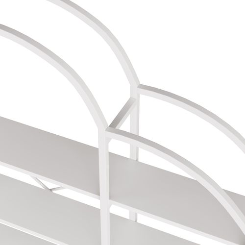 Buffet De Cuisine Bar Avec 2 Portes, 3 Tiroirs, Étagères Réglables Et LED Intégré - Blanc Brillant