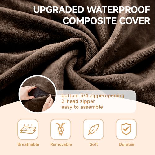 Fauteuil Poire Ergonomique, Bean Bag En Éponge Multi-usage, Housse Lavable - Marron Foncé