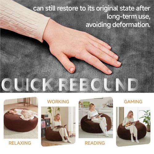 Fauteuil Poire , Bean Bag En Éponge, Housse Lavable - Gris