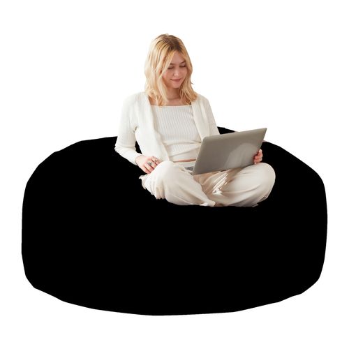 Fauteuil Poire , Bean Bag En Éponge, Housse Lavable - Noir
