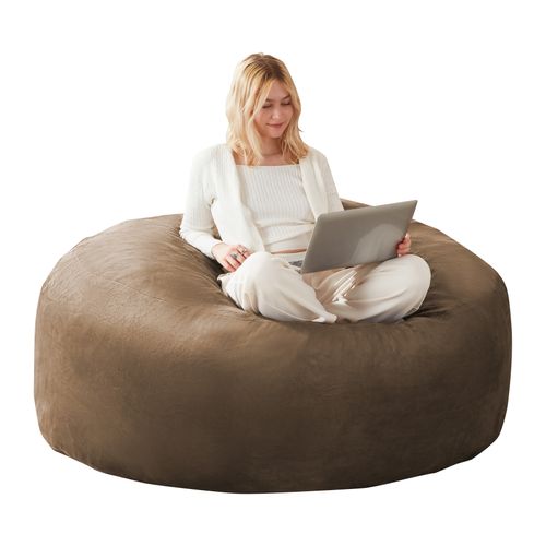 Fauteuil Poire , Bean Bag En Éponge, Housse Lavable - Café