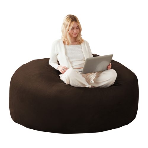 Fauteuil Poire , Bean Bag En Éponge, Housse Lavable - Marron Foncé