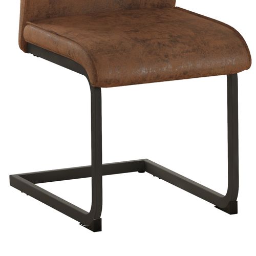 Lot De 2 Chaises De Salle à Manger Modernes, Assise Ergonomique En Simili, Pieds Métal, Marron