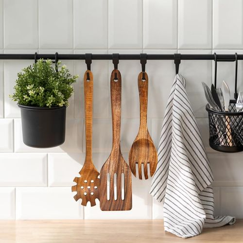 Cuillères En Bois Pour Cuisine, Set 7 Pièces, Ustensiles Et Accessoires De Cuisine En Bois