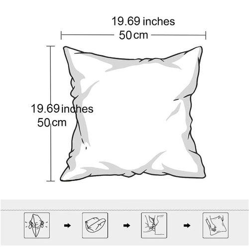 Housse De Coussin Set 2 Pièces 50x50 Cm Velours Doux Fermeture Zippée Gris