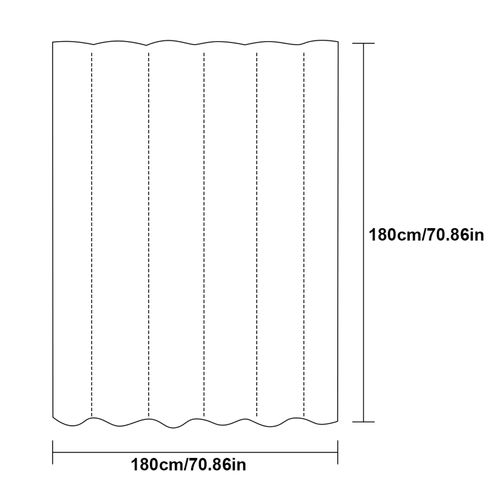 Rideau De Douche En Polyester Résistant à L’eau Avec 12 Crochets 180x180 Cm Blanc