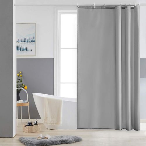 Rideau De Douche Anti-moisissure Avec Anneaux Imperméable Polyester Gris Clair 200x240 Cm