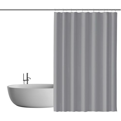 Rideau De Douche Anti-moisissure Avec Anneaux Imperméable Polyester Gris Clair 200x240 Cm