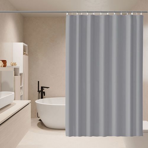 Rideau De Douche Anti-moisissure Avec Anneaux Imperméable Polyester Gris Clair 200x240 Cm