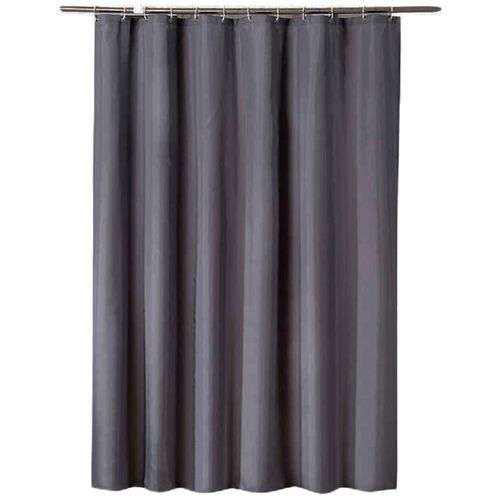 Rideau De Douche Anti-moisissure Avec Anneaux Imperméable Polyester Gris Foncé 180x220 Cm