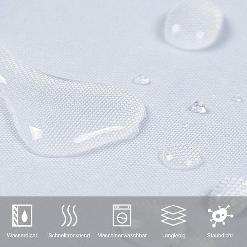 Rideau De Douche Anti-moisissure Avec Anneaux Imperméable Polyester Blanc 200x240 Cm