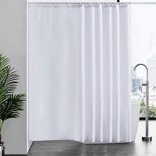 Rideau De Douche Anti-moisissure Avec Anneaux Imperméable Polyester Blanc 200x240 Cm