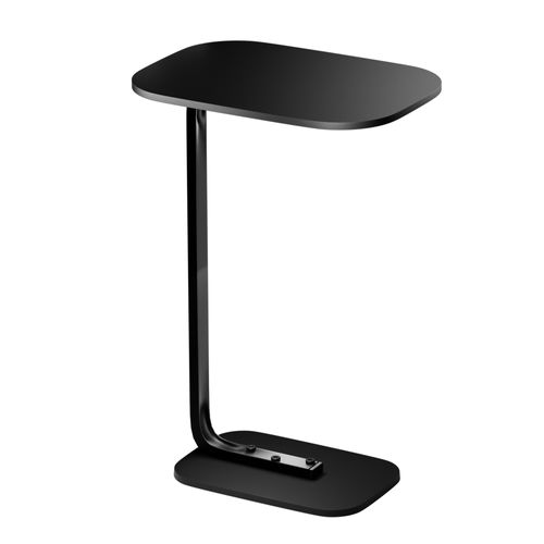 Table Mini C-shape Avec Plateau Bois Facile à Nettoyer Et Pieds Métal 45×30×60 Cm - Noir
