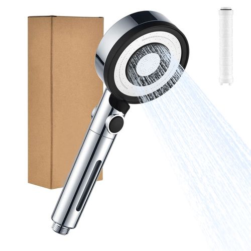 Pommeau De Douche Main 5 Modes Haute Pression Filtre 4 Couches Abs Noir