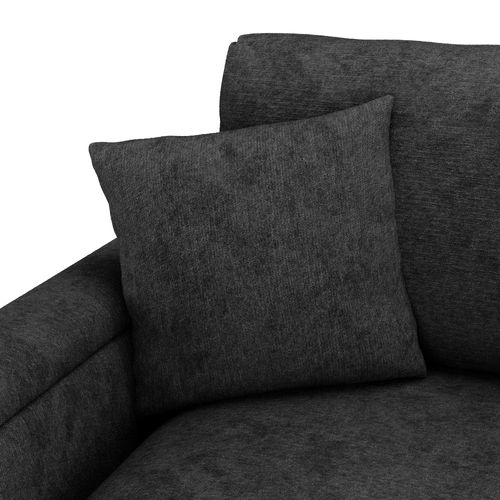 Canapé 3 Places Avec Accoudoirs à Rangement, USB Et Porte-gobelets, Revêtement Chenille Gris