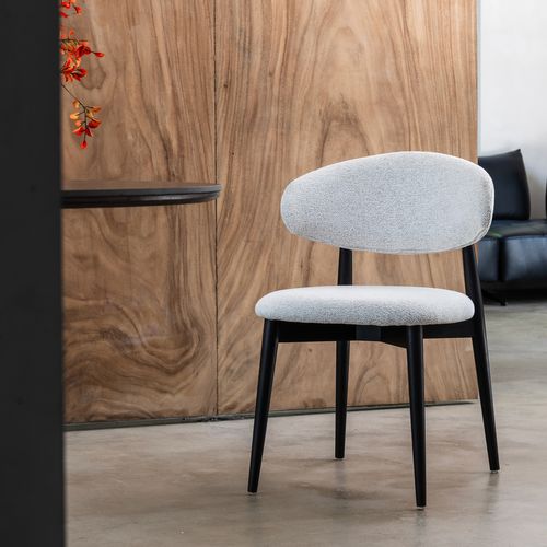 Chaise Bois - Lot De 2 Avec Assise Capitonnée, Design Élégant, Confortable, Noir + Blanc