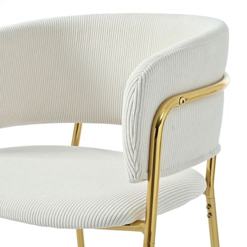 Lot De 2 Chaises De Salle à Manger, Pieds Inclinés Ajustables, Confortable, Velours Côtelé Beige