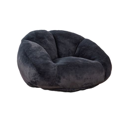 Fauteuil Poire - Mousse à Mémoire De Forme Et Base Antidérapante - En Fausse Fourrure - Noir