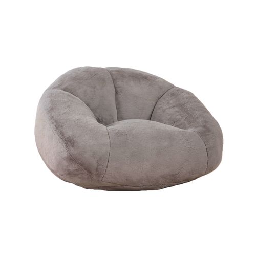 Fauteuil Poire - Mousse à Mémoire De Forme Et Base Antidérapante - En Fausse Fourrure - Gris Clair