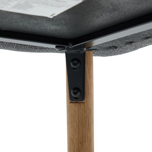 Tabouret De Bar Lot De 2, Dossier Haut, Accoudoirs, Assise Confortable, Pieds Bois, Lin Gris