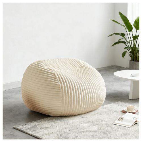 Fauteuil Poire Moderne -  Avec Mousse à Mémoire De Forme En Tissu Suédé - Beige
