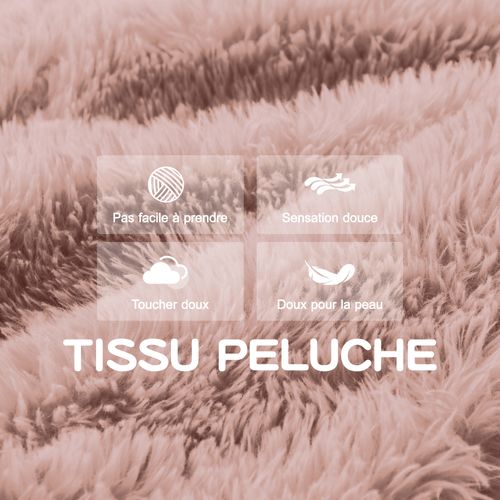 Canapé D’angle 3 Places Avec Pouf, Sans Montage, Assise Moelleuse, Coussins, Tissu Peluche, Rose