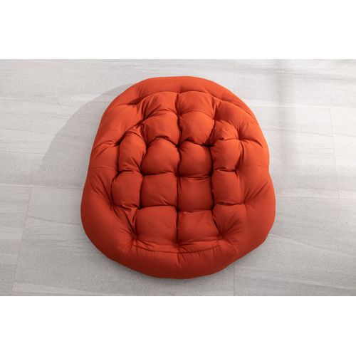 Fauteuil à Bascule 111x94,5x80 Cm, Grand Modèle, Acier Et Rotin Synthétique, Couleur Orange