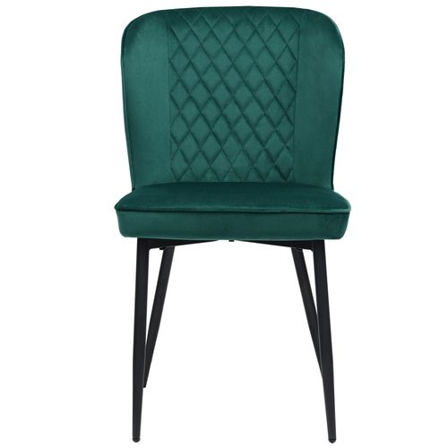 Lot De 2 Chaises 49x47x86cm, Rembourrage Doux, Design Multifonction, Métal, Velours, Vert