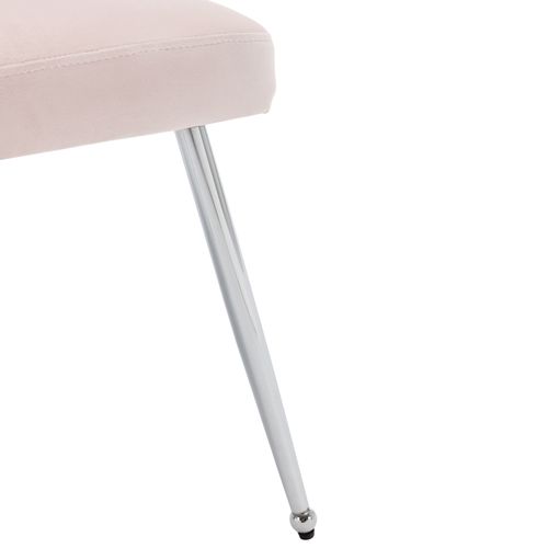 Lot De 2 Chaises 58.5x54.5x87.5 Cm, Dossier Doux à Boutons, Ressorts En S, Pieds Métal, Velours Rose