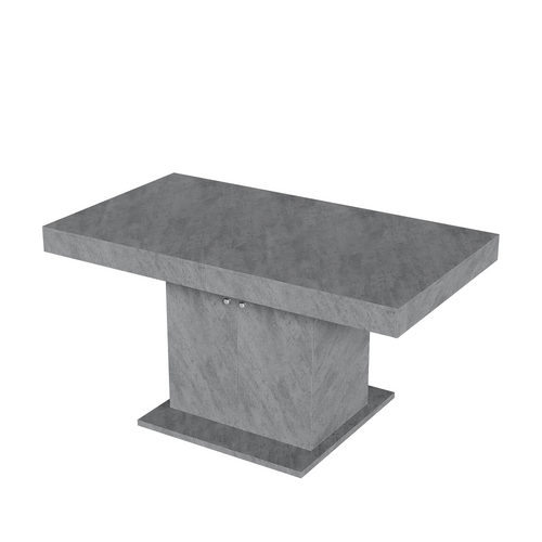 Table Extensible 140/180x80x76 Cm, Extension Automatique, Rangement, Panneau De Particules, Gris